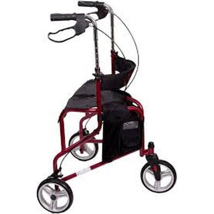 Stability-Three-wheeled folding rehabilitation walker red AT51004 Antar, Maneuverability-Three-wheeled folding rehabilitation walker red AT51004 Antar, Portability-Three-wheeled folding rehabilitation walker red AT51004 Antar, Comfort-Three-wheeled folding rehabilitation walker red AT51004 Antar