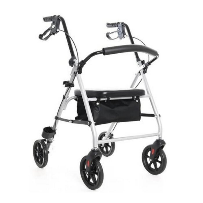Mobility support-ROCKY BASIC Four-wheeled aluminum rehabilitation support MDH, Terrain adaptability-ROCKY BASIC Four-wheeled aluminum rehabilitation support MDH, User comfort-ROCKY BASIC Four-wheeled aluminum rehabilitation support MDH, Easy transport-ROCKY BASIC Four-wheeled aluminum rehabilitation support MDH