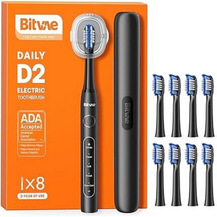 Ineffective manual brushing leading to plaque buildup-Bitvae, D2 Ultrasonic Electric Toothbrush, Black, Gum inflammation and sensitivity-Bitvae, D2 Ultrasonic Electric Toothbrush, Black, Surface teeth stains reducing whiteness-Bitvae, D2 Ultrasonic Electric Toothbrush, Black, Short battery life in other electric toothbrushes-Bitvae, D2 Ultrasonic Electric Toothbrush, Black
