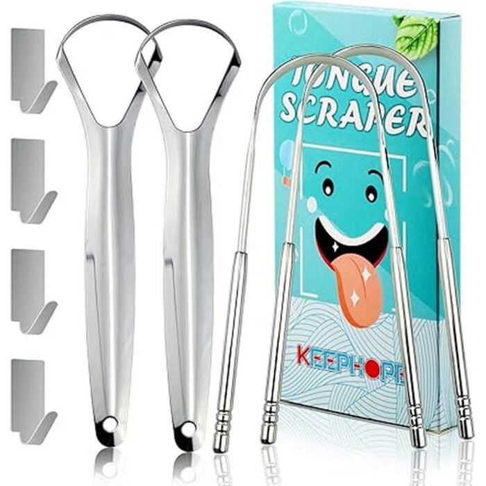 Bacteria and debris buildup on the tongue-KEEPHOPE, Tongue Cleaner (Pack of 4) with Mini Hook, Bad breath caused by tongue coating-KEEPHOPE, Tongue Cleaner (Pack of 4) with Mini Hook, Lack of hygienic storage for reusable cleaners-KEEPHOPE, Tongue Cleaner (Pack of 4) with Mini Hook, Ineffective cleaning from regular toothbrushes-KEEPHOPE, Tongue Cleaner (Pack of 4) with Mini Hook