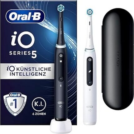 Incomplete cleaning and plaque buildup from manual brushing-Oral-B, iO Series 5 Electric Toothbrush, Double Pack, Black / White, Gum damage due to inconsistent brushing pressure-Oral-B, iO Series 5 Electric Toothbrush, Double Pack, Black / White, Skipped or missed tooth areas without positional guidance-Oral-B, iO Series 5 Electric Toothbrush, Double Pack, Black / White, Hassles with charging and hygienic storage for multiple users-Oral-B, iO Series 5 Electric Toothbrush, Double Pack, Black / White