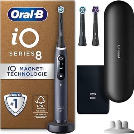 Incomplete brushing and missed areas without real-time guidance-Oral-B, iO Series 8 Plus Edition Electric Toothbrush,Designed by Braun, Black, Gum damage from brushing too hard-Oral-B, iO Series 8 Plus Edition Electric Toothbrush,Designed by Braun, Black, Lack of motivation or consistency in oral care routines-Oral-B, iO Series 8 Plus Edition Electric Toothbrush,Designed by Braun, Black, Charging or storage inconvenience while traveling-Oral-B, iO Series 8 Plus Edition Electric Toothbrush,Designed by Braun, Black