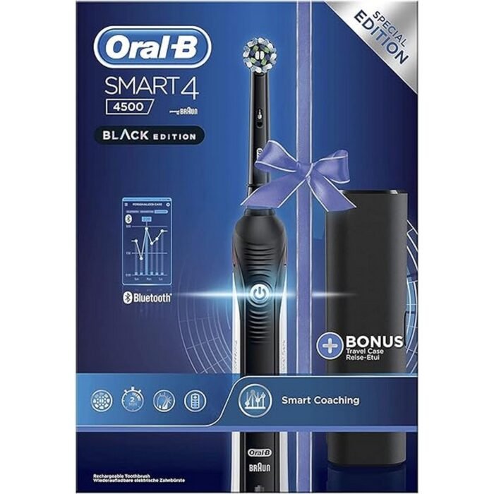 Brushing too hard and damaging gums-Oral-B, Smart 4 (4500)Black, Poor brushing technique without feedback-Oral-B, Smart 4 (4500)Black, Inconsistent oral hygiene routines-Oral-B, Smart 4 (4500)Black, Difficulty brushing while traveling-Oral-B, Smart 4 (4500)Black
