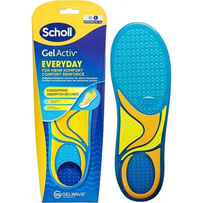 Foot fatigue from prolonged standing or walking-Scholl GelActiv Everyday Insoles for Men, Size 7-11, Discomfort caused by hard shoe soles-Scholl GelActiv Everyday Insoles for Men, Size 7-11, Pressure points leading to pain in the feet-Scholl GelActiv Everyday Insoles for Men, Size 7-11, Moisture buildup causing odor and discomfort-Scholl GelActiv Everyday Insoles for Men, Size 7-11