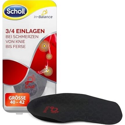Douleurs au genou causées par un mauvais alignement du pied - Semelles Scholl In-Balance 3/4 pour les douleurs du genou au talon. 3077931 40-42 1, Douleurs au talon dues à un impact et à une tension - Semelles Scholl In-Balance 3/4 pour les douleurs du genou au talon. 3077931 40-42 1, Gêne lors d'une marche ou d'une station debout prolongée - Semelles Scholl In-Balance 3/4 pour les douleurs du genou au talon. 3077931 40-42 1, Instabilité du pied entraînant une tension articulaire - Semelles Scholl In-Balance 3/4 pour les douleurs du genou au talon. 3077931 40-42 1