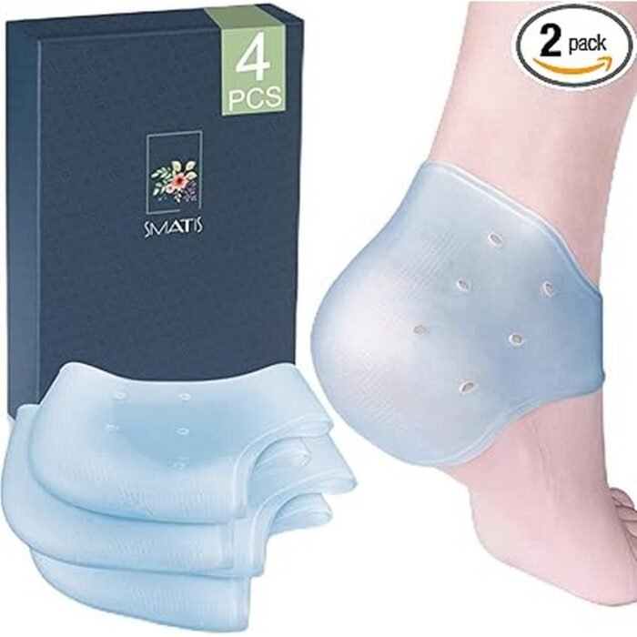 Heel pain caused by prolonged standing or walking-SMATIS, 4 Pack Heel Pads Blue, Insufficient shock absorption in footwear-SMATIS, 4 Pack Heel Pads Blue, Heel blisters and irritation from friction-SMATIS, 4 Pack Heel Pads Blue, Slipping of foot inside the shoe leading to discomfort-SMATIS, 4 Pack Heel Pads Blue