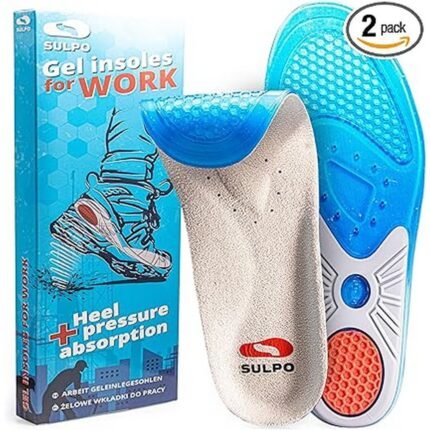 Foot fatigue during long walks or standing-SULPO, Gel insoles for shoes 46-47, Heel and arch pain due to lack of cushioning-SULPO, Gel insoles for shoes 46-47, Impact shock causing discomfort in larger shoe sizes-SULPO, Gel insoles for shoes 46-47, Slipping or poor fit inside shoes causing instability-SULPO, Gel insoles for shoes 46-47