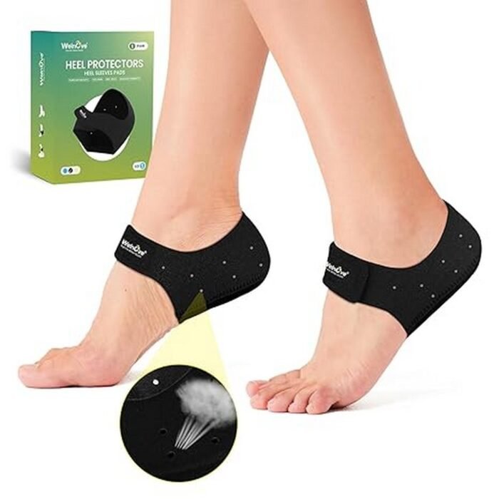Heel pain caused by plantar fasciitis-Welnove Plantar Fasciitis Gel Heel Cups (Black, S), Discomfort and inflammation in the heel area-Welnove Plantar Fasciitis Gel Heel Cups (Black, S), Impact and pressure from walking or standing-Welnove Plantar Fasciitis Gel Heel Cups (Black, S), Lack of cushioning and support in regular footwear-Welnove Plantar Fasciitis Gel Heel Cups (Black, S)