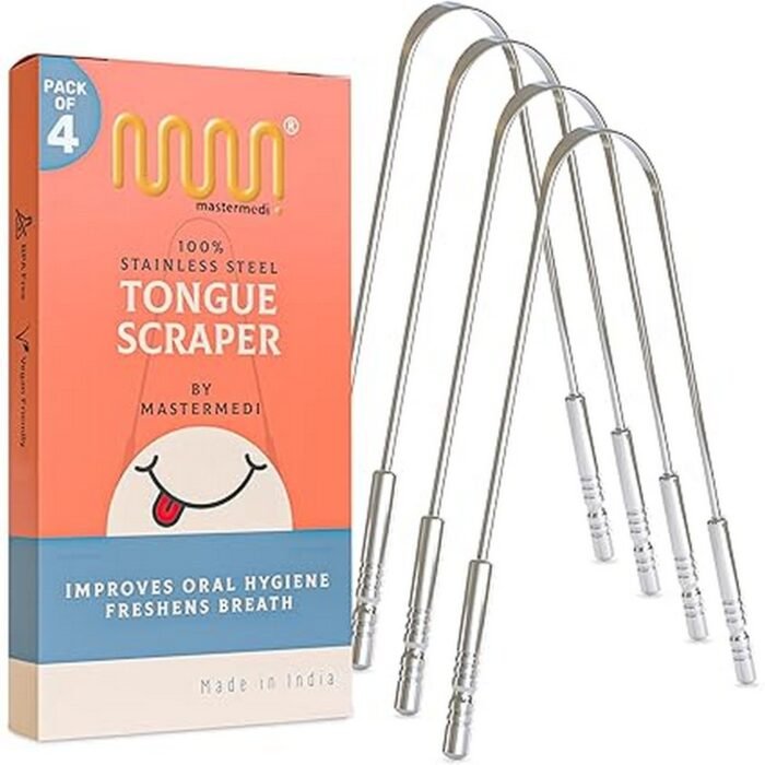 Bad breath caused by bacteria and tongue coating-‎MasterMedi, 100% Pure Copper Tongue Scraper with Travel Case 4 Count, Use of plastic scrapers that harbor germs or break-‎MasterMedi, 100% Pure Copper Tongue Scraper with Travel Case 4 Count, Inability to sanitize or reuse tongue cleaners-‎MasterMedi, 100% Pure Copper Tongue Scraper with Travel Case 4 Count, Difficulty carrying hygiene tools while traveling-‎MasterMedi, 100% Pure Copper Tongue Scraper with Travel Case 4 Count