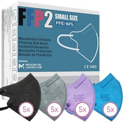 20 FFP2/KN95 Mask CE Certified Small Size Small Medical Mask with 4-Layer Masks without Valve, Dust and Particulate Protection Mask, Respirator Mask with High BFE Filter Efficiency ≥95 | Pack of 20