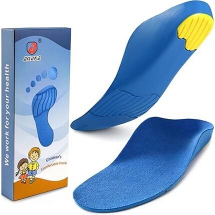 Flat feet in children causing poor foot alignment-Ailaka, Children's Orthopaedic Insoles for Flat Feet, Heel Spurs, Plantar Fasciitis, Metatarsalgia, Blue, Heel pain from plantar fasciitis and heel spurs-Ailaka, Children's Orthopaedic Insoles for Flat Feet, Heel Spurs, Plantar Fasciitis, Metatarsalgia, Blue, Pressure and discomfort from metatarsalgia-Ailaka, Children's Orthopaedic Insoles for Flat Feet, Heel Spurs, Plantar Fasciitis, Metatarsalgia, Blue, Lack of proper support in regular children's footwear-Ailaka, Children's Orthopaedic Insoles for Flat Feet, Heel Spurs, Plantar Fasciitis, Metatarsalgia, Blue