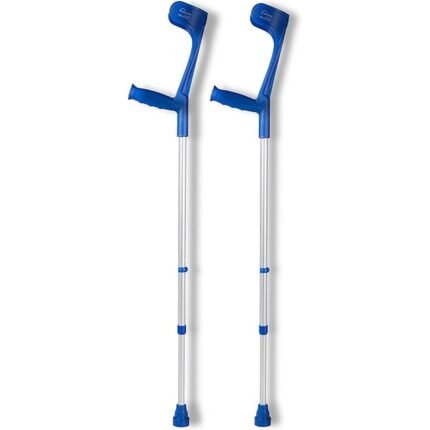 Provides support for mobility impairments – Dr. Paul Koch Pair of Crutches Dark Blue, Ensures stable balance – Dr. Paul Koch Pair of Crutches Dark Blue, Reduces hand discomfort with ergonomic plastic grips – Dr. Paul Koch Pair of Crutches Dark Blue, Offers adjustable height for custom fit – Dr. Paul Koch Pair of Crutches Dark Blue