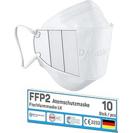 Provides reliable respiratory protection – faciemF 10 x FFP2 Respirator Mask DM LK, Ensures comfortable ergonomic fit – faciemF 10 x FFP2 Respirator Mask DM LK, Made from climate neutral Oeko-Tex certified materials – faciemF 10 x FFP2 Respirator Mask DM LK, Suitable for daily use and dust protection – faciemF 10 x FFP2 Respirator Mask DM LK