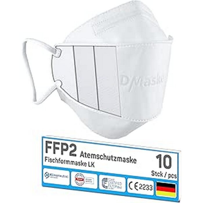 Provides reliable respiratory protection – faciemF 10 x FFP2 Respirator Mask DM LK, Ensures comfortable ergonomic fit – faciemF 10 x FFP2 Respirator Mask DM LK, Made from climate neutral Oeko-Tex certified materials – faciemF 10 x FFP2 Respirator Mask DM LK, Suitable for daily use and dust protection – faciemF 10 x FFP2 Respirator Mask DM LK