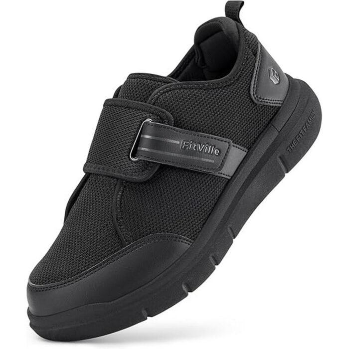 Blister prevention – FitVille Extra Wide Diabetic Shoes Men's Orthopaedic Health Shoes with Velcro Fastening Walking Shoes Seniors Slippers Bandage Shoes for Swollen Feet Black Blue Size 40-50, Accommodates swollen or diabetic feet – FitVille Extra Wide Diabetic Shoes Men's Orthopaedic Health Shoes with Velcro Fastening Walking Shoes Seniors Slippers Bandage Shoes for Swollen Feet Black Blue Size 40-50, Easy to wear for seniors – FitVille Extra Wide Diabetic Shoes Men's Orthopaedic Health Shoes with Velcro Fastening Walking Shoes Seniors Slippers Bandage Shoes for Swollen Feet Black Blue Size 40-50, Shock absorption for walking – FitVille Extra Wide Diabetic Shoes Men's Orthopaedic Health Shoes with Velcro Fastening Walking Shoes Seniors Slippers Bandage Shoes for Swollen Feet Black Blue Size 40-50
