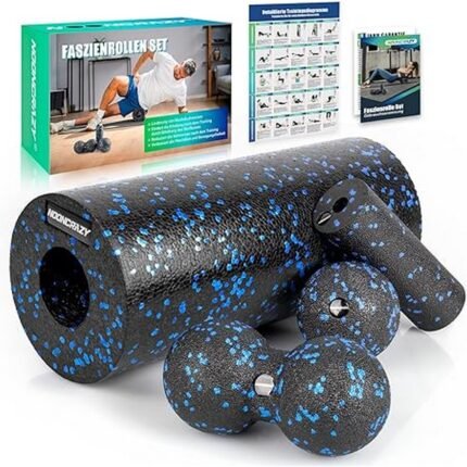 Muscle tension - nooncrazy Fascia Roll Set with Drawstring Bag and Training Posters Fascia Set with Fascia Ball Fascia Roller Small and Duoball for Fascia Training of Muscles Connective Tissue and Metabolism, Fascia adhesion - nooncrazy Fascia Roll Set with Drawstring Bag and Training Posters Fascia Set with Fascia Ball Fascia Roller Small and Duoball for Fascia Training of Muscles Connective Tissue and Metabolism, Poor blood circulation - nooncrazy Fascia Roll Set with Drawstring Bag and Training Posters Fascia Set with Fascia Ball Fascia Roller Small and Duoball for Fascia Training of Muscles Connective Tissue and Metabolism, Limited mobility - nooncrazy Fascia Roll Set with Drawstring Bag and Training Posters Fascia Set with Fascia Ball Fascia Roller Small and Duoball for Fascia Training of Muscles Connective Tissue and Metabolism