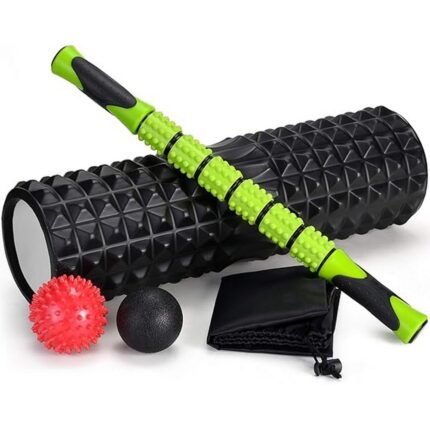 Muscle recovery - Odoland Fascia Roller Foam Roll Set 5-in-1 with Roller Stick and Fascia Balls Foam Roller for Fascia Training of Muscles Black, Fascia release - Odoland Fascia Roller Foam Roll Set 5-in-1 with Roller Stick and Fascia Balls Foam Roller for Fascia Training of Muscles Black, Improved circulation - Odoland Fascia Roller Foam Roll Set 5-in-1 with Roller Stick and Fascia Balls Foam Roller for Fascia Training of Muscles Black, Trigger point relief - Odoland Fascia Roller Foam Roll Set 5-in-1 with Roller Stick and Fascia Balls Foam Roller for Fascia Training of Muscles Black
