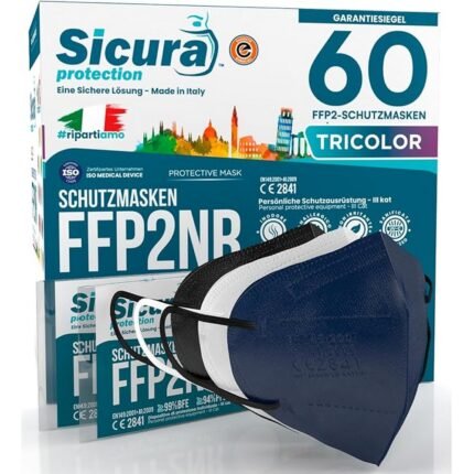 Discomfort during prolonged use – SICURA MASCHERINE CHIRURGICHE 60 FFP2 Masks, CE Certified, Coloured Black, White and Blue (20+20+20), Made in Italy, BFE ≥99%, Individually Sealed Sanitized Mask, EN 149:2001+A1:2009, Pressure marks – SICURA MASCHERINE CHIRURGICHE 60 FFP2 Masks, CE Certified, Coloured Black, White and Blue (20+20+20), Made in Italy, BFE ≥99%, Individually Sealed Sanitized Mask, EN 149:2001+A1:2009, Breathing resistance – SICURA MASCHERINE CHIRURGICHE 60 FFP2 Masks, CE Certified, Coloured Black, White and Blue (20+20+20), Made in Italy, BFE ≥99%, Individually Sealed Sanitized Mask, EN 149:2001+A1:2009, Disposal concerns – SICURA MASCHERINE CHIRURGICHE 60 FFP2 Masks, CE Certified, Coloured Black, White and Blue (20+20+20), Made in Italy, BFE ≥99%, Individually Sealed Sanitized Mask, EN 149:2001+A1:2009