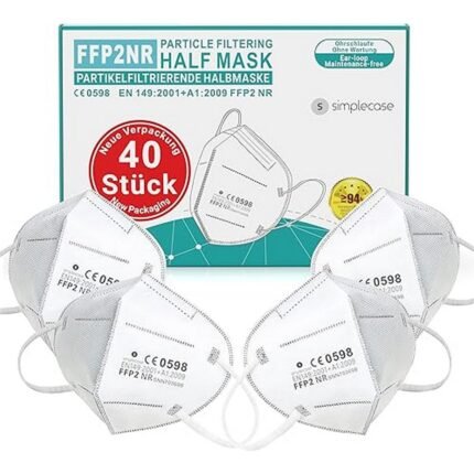Comfort issues during extended use – Simplecase 40 x FFP2 Masks, CE Certified by Officially Named Body CE 0598, Respirator Mask, Particulate Filter Mask, Poor fit or air leakage – Simplecase 40 x FFP2 Masks, CE Certified by Officially Named Body CE 0598, Respirator Mask, Particulate Filter Mask, Breathing resistance in sensitive users – Simplecase 40 x FFP2 Masks, CE Certified by Officially Named Body CE 0598, Respirator Mask, Particulate Filter Mask, High mask consumption in daily routines – Simplecase 40 x FFP2 Masks, CE Certified by Officially Named Body CE 0598, Respirator Mask, Particulate Filter Mask