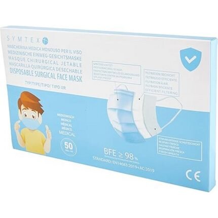 Fluid resistance – SYMTEX Medical Masks in Small Size Mini Model S Type IIR Standard EN 14683 Certified Surgical Masks 3‑Ply Mouth and Nose Protection (50 Pieces, Blue), Secure fit – SYMTEX Medical Masks in Small Size Mini Model S Type IIR Standard EN 14683 Certified Surgical Masks 3‑Ply Mouth and Nose Protection (50 Pieces, Blue), Petite size fit – SYMTEX Medical Masks in Small Size Mini Model S Type IIR Standard EN 14683 Certified Surgical Masks 3‑Ply Mouth and Nose Protection (50 Pieces, Blue), Comfortable wear – SYMTEX Medical Masks in Small Size Mini Model S Type IIR Standard EN 14683 Certified Surgical Masks 3‑Ply Mouth and Nose Protection (50 Pieces, Blue)