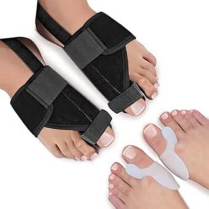 ValgoFit® Hallux Valgus Set - Effective and Comfortable - Correction Splint - Bunion Sock - Silicone Gel Toe Spreader - Toe Separator for Men and Women - Includes eBook