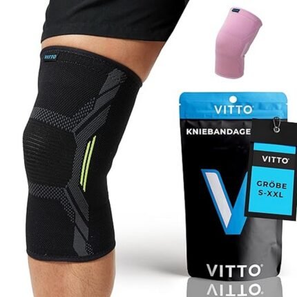 Relieves knee pain from meniscus tears – Vitto Knee Brace, Support for Relief of Knee Pain, Arthritic Knees, Meniscus Tears, Weightlifting and Running, for Men and Women (M, Single Sleeve), Supports arthritis management – Vitto Knee Brace, Support for Relief of Knee Pain, Arthritic Knees, Meniscus Tears, Weightlifting and Running, for Men and Women (M, Single Sleeve), Enhances stability during weightlifting – Vitto Knee Brace, Support for Relief of Knee Pain, Arthritic Knees, Meniscus Tears, Weightlifting and Running, for Men and Women (M, Single Sleeve), Improves comfort during running – Vitto Knee Brace, Support for Relief of Knee Pain, Arthritic Knees, Meniscus Tears, Weightlifting and Running, for Men and Women (M, Single Sleeve)