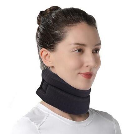 Neck pain relief – Willcom Neck Support for Neck Pain Support, Soft Cervical Collar for Sleeping, Vertebrae Alignment and Stabilising, Relieves Pressure in the Spine (Black, Medium, 29‑35 cm),