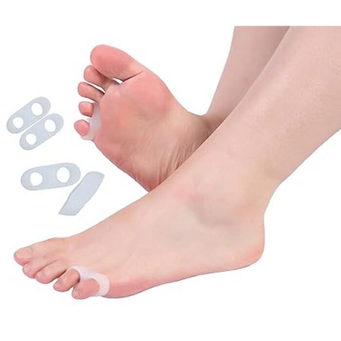 Protects small toes - 2 Pairs of Soft Silicone Toe Separators Toe Corrector for Small Toe Protectors, Corrects toe alignment - 2 Pairs of Soft Silicone Toe Separators Toe Corrector for Small Toe Protectors, Reduces friction - 2 Pairs of Soft Silicone Toe Separators Toe Corrector for Small Toe Protectors, Relieves pressure - 2 Pairs of Soft Silicone Toe Separators Toe Corrector for Small Toe Protectors