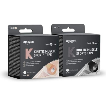 Supports muscle stability – Amazon Basic Care Kinesio Tape, Reduces strain – Amazon Basic Care Kinesio Tape, Improves circulation – Amazon Basic Care Kinesio Tape, Aids recovery – Amazon Basic Care Kinesio Tape