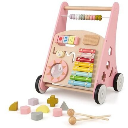 Supports walking development-COSTWAY Wooden Baby Walker, Enhances motor skills-COSTWAY Wooden Baby Walker, Encourages Montessori play-COSTWAY Wooden Baby Walker, Provides interactive fun-COSTWAY Wooden Baby Walker