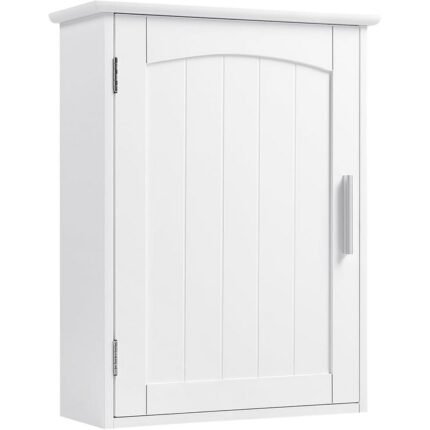 Organize medicines and bathroom essentials with this EUGAD wall-mounted cabinet with adjustable shelf.