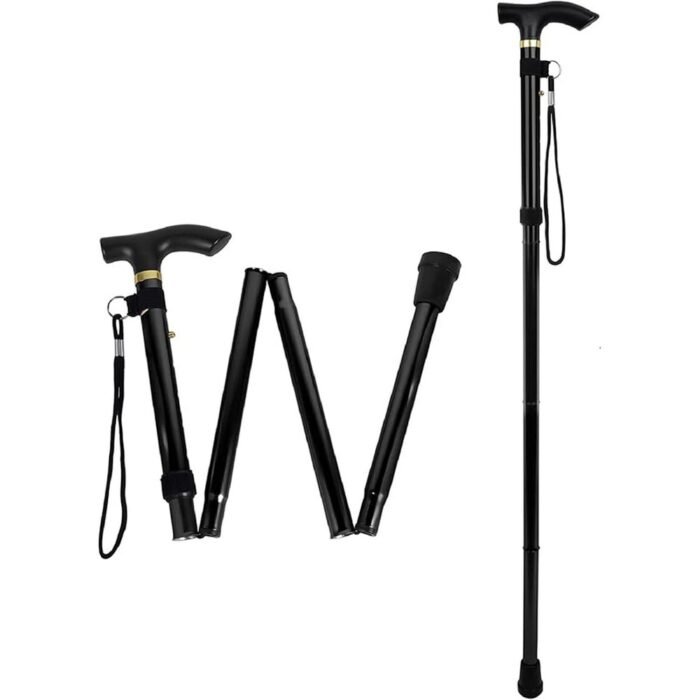 Provides stable support while walking-Folding Aluminium Walking Stick, Reduces hand fatigue with ergonomic handle-Folding Aluminium Walking Stick, Adjustable height for personalized comfort-Folding Aluminium Walking Stick, Portable and foldable for easy storage-Folding Aluminium Walking Stick