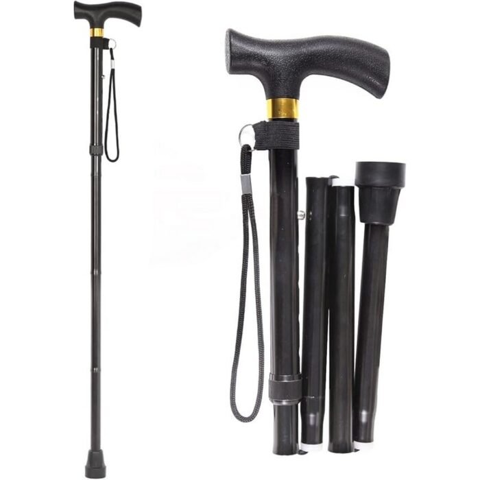 Provides stable support while walking-Folding Walking Stick for Seniors, Reduces hand fatigue with ergonomic T-handle-Folding Walking Stick for Seniors, Adjustable height for personalized comfort-Folding Walking Stick for Seniors, Portable and foldable for easy storage-Folding Walking Stick for Seniors