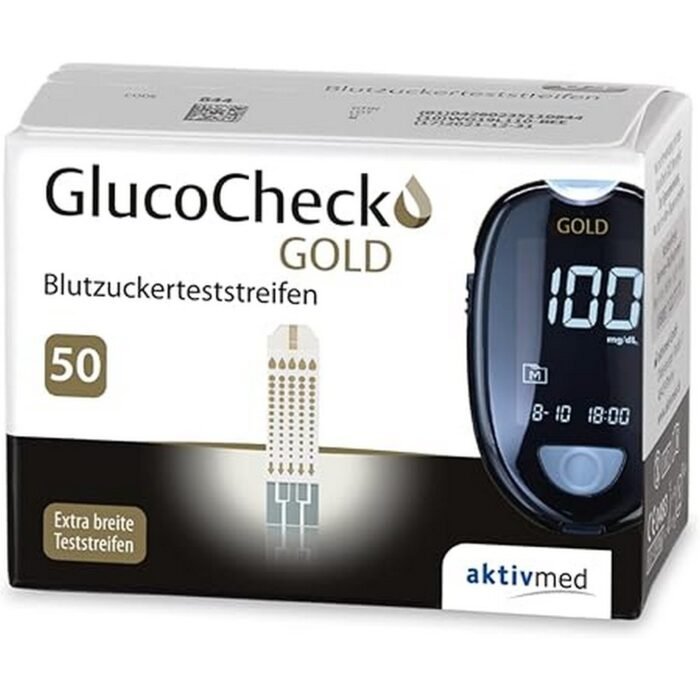 Accurate blood sugar monitoring - GlucoCheck Gold Blood Glucose Test Strips Pack of 50 to Control Blood Sugar Value, Convenient daily testing - GlucoCheck Gold Blood Glucose Test Strips Pack of 50 to Control Blood Sugar Value, Reliable diabetes management - GlucoCheck Gold Blood Glucose Test Strips Pack of 50 to Control Blood Sugar Value, Compatible with GlucoCheck Gold meters - GlucoCheck Gold Blood Glucose Test Strips Pack of 50 to Control Blood Sugar Value
