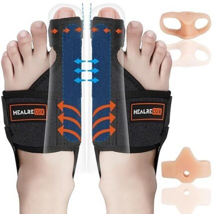 Corrects hallux valgus - Healrecux 2 x Hallux Valgus Correction Splint, Aligns big toe - Healrecux 2 x Hallux Valgus Correction Splint, Reduces friction - Healrecux 2 x Hallux Valgus Correction Splint, Protects the big toe - Healrecux 2 x Hallux Valgus Correction Splint