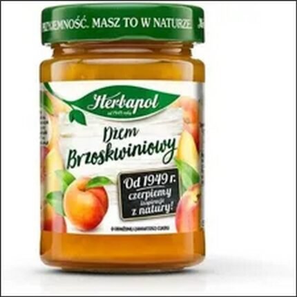 Excessive sugar intake - Delicious reduced-sugar Herbapol Peach Jam 280g – fruity taste, perfect for breakfast or desserts.