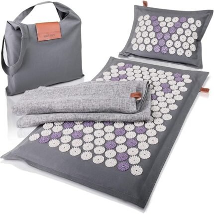 Relieves back, neck, and foot pain-High Pulse® Eco Acupressure Set incl. Bag + Poster - Acupressure Mat & Pillow with Natural Fibre Magnets Stimulates Blood Circulation and Relieves Pain and Tension, Reduces muscle tension-High Pulse® Eco Acupressure Set incl. Bag + Poster - Acupressure Mat & Pillow with Natural Fibre Magnets Stimulates Blood Circulation and Relieves Pain and Tension, Enhances relaxation-High Pulse® Eco Acupressure Set incl. Bag + Poster - Acupressure Mat & Pillow with Natural Fibre Magnets Stimulates Blood Circulation and Relieves Pain and Tension, Supports blood circulation-High Pulse® Eco Acupressure Set incl. Bag + Poster - Acupressure Mat & Pillow with Natural Fibre Magnets Stimulates Blood Circulation and Relieves Pain and Tension