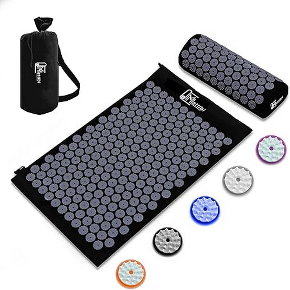 mattibi acupressure mat pillow back neck foot pain magnetic therapy Relieves back, neck, and foot pain-Mattibi® Acupressure Mat with Pillow - Original Yantra Mat for Back, Neck & Foot Pain Relief - With Carry Bag, Needle Mat for Deep Relaxation & Magnetic Therapy Ideal for Men & Women, Reduces muscle tension-Mattibi® Acupressure Mat with Pillow - Original Yantra Mat for Back, Neck & Foot Pain Relief - With Carry Bag, Needle Mat for Deep Relaxation & Magnetic Therapy Ideal for Men & Women, Enhances relaxation-Mattibi® Acupressure Mat with Pillow - Original Yantra Mat for Back, Neck & Foot Pain Relief - With Carry Bag, Needle Mat for Deep Relaxation & Magnetic Therapy Ideal for Men & Women, Supports circulation-Mattibi® Acupressure Mat with Pillow - Original Yantra Mat for Back, Neck & Foot Pain Relief - With Carry Bag, Needle Mat for Deep Relaxation & Magnetic Therapy Ideal for Men & Women