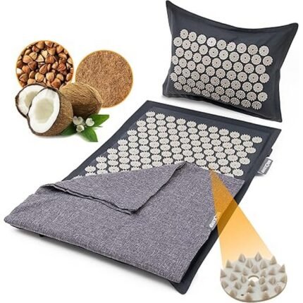 Relieves neck and back pain-NEOLYMP Acupressure Mat with Cushion and Acupuncture Cloth, Filled with Coconut Fibres and Buckwheat - Massage Mat with 7,452 Pressure Points - Video Instructions with Acupuncture Mat Exercises (Dark), Reduces muscle tension-NEOLYMP Acupressure Mat with Cushion and Acupuncture Cloth, Filled with Coconut Fibres and Buckwheat - Massage Mat with 7,452 Pressure Points - Video Instructions with Acupuncture Mat Exercises (Dark), Enhances relaxation-NEOLYMP Acupressure Mat with Cushion and Acupuncture Cloth, Filled with Coconut Fibres and Buckwheat - Massage Mat with 7,452 Pressure Points - Video Instructions with Acupuncture Mat Exercises (Dark), Supports muscle recovery-NEOLYMP Acupressure Mat with Cushion and Acupuncture Cloth, Filled with Coconut Fibres and Buckwheat - Massage Mat with 7,452 Pressure Points - Video Instructions with Acupuncture Mat Exercises (Dark)