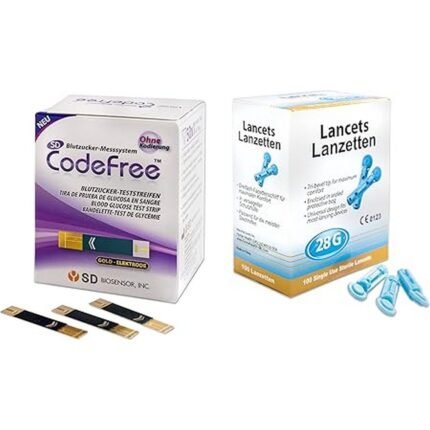 Accurate blood sugar monitoring - SD CodeFree Blood Glucose Test Strips Value Pack - Pack of 100 Diabetes Tests to Control Blood Sugar (Diabetes Disease) + 50 Blood Lancets Size 28G, Convenient daily testing - SD CodeFree Blood Glucose Test Strips Value Pack - Pack of 100 Diabetes Tests to Control Blood Sugar (Diabetes Disease) + 50 Blood Lancets Size 28G, Reliable diabetes management - SD CodeFree Blood Glucose Test Strips Value Pack - Pack of 100 Diabetes Tests to Control Blood Sugar (Diabetes Disease) + 50 Blood Lancets Size 28G, Complete diabetes testing kit - SD CodeFree Blood Glucose Test Strips Value Pack - Pack of 100 Diabetes Tests to Control Blood Sugar (Diabetes Disease) + 50 Blood Lancets Size 28G