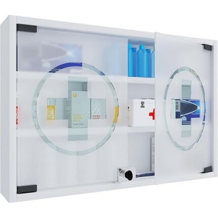 Securely store and organize medicines with this VCM lockable hanging apothecary cabinet.