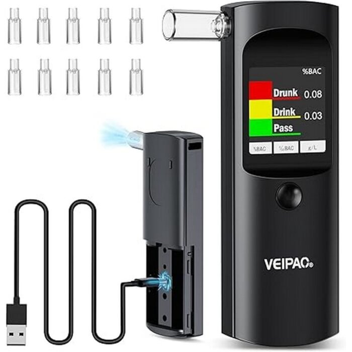 Provides police-accurate BAC readings – Breathalyser Police Accurate Alcohol Tester Per Mille Meter: Portable Alcohol Tester with 11 Mouthpieces - Digital Alcohol Tester High Accuracy for Personal Use Sensor - Black, Features digital display for easy results – Breathalyser Police Accurate Alcohol Tester Per Mille Meter: Portable Alcohol Tester with 11 Mouthpieces - Digital Alcohol Tester High Accuracy for Personal Use Sensor - Black, Includes 11 hygienic mouthpieces – Breathalyser Police Accurate Alcohol Tester Per Mille Meter: Portable Alcohol Tester with 11 Mouthpieces - Digital Alcohol Tester High Accuracy for Personal Use Sensor - Black, Perfect for personal and home use – Breathalyser Police Accurate Alcohol Tester Per Mille Meter: Portable Alcohol Tester with 11 Mouthpieces - Digital Alcohol Tester High Accuracy for Personal Use Sensor - Black
