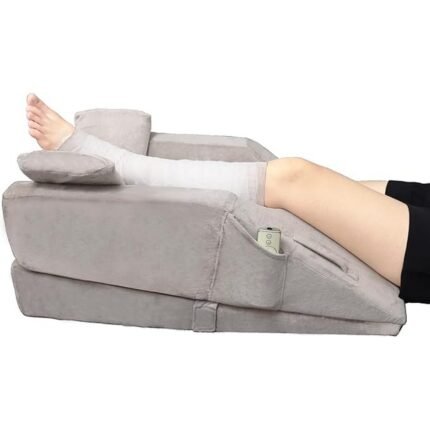 Provides adjustable leg elevation - WDBBYL Leg Raiser Pillow, Supports knee and ankle positioning - WDBBYL Leg Raiser Pillow, Includes side pockets and handles - WDBBYL Leg Raiser Pillow, Washable velvet cover for comfort - WDBBYL Leg Raiser Pillow