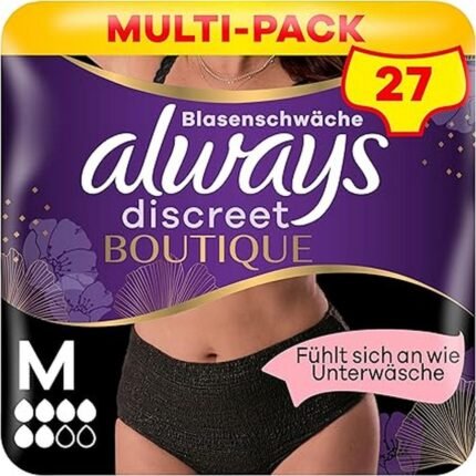 Prevents leaks-Always Discreet Boutique Incontinence Panties Plus Black, Controls odours-Always Discreet Boutique Incontinence Panties Plus Black, Ensures comfort-Always Discreet Boutique Incontinence Panties Plus Black, Provides discreet wear-Always Discreet Boutique Incontinence Panties Plus Black