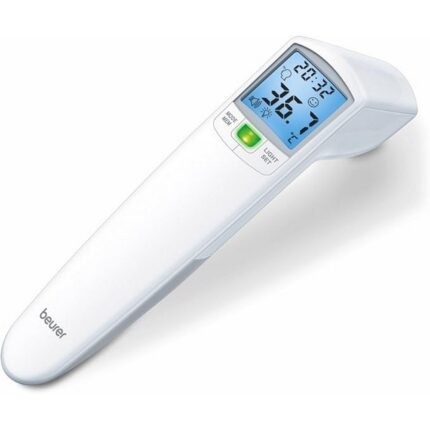Provides fast and accurate fever detection - Beurer FT 100, contactless fever thermometer with infrared measurement technology, Ensures hygienic no-contact measurement - Beurer FT 100, contactless fever thermometer with infrared measurement technology, Suitable for all ages - Beurer FT 100, contactless fever thermometer with infrared measurement technology, Alerts users with fever alarm - Beurer FT 100, contactless fever thermometer with infrared measurement technology