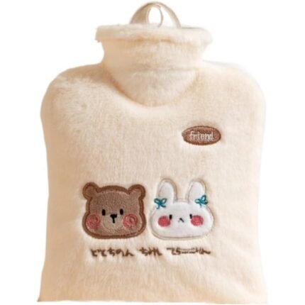PVC water-filled hot water bottle, ergonomic bed bottle, leak-proof, safe warmth for hands, feet, and belly.