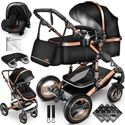 Provides 3-in-1 mobility with carrycot, buggy, and car seat - KIDUKU® 3-in-1 XXL Pram Set, Ensures comfort with adjustable backrest and XXL hood - KIDUKU® 3-in-1 XXL Pram Set, Offers convenience with included accessories - KIDUKU® 3-in-1 XXL Pram Set, Guarantees safety with ECE R129 certification - KIDUKU® 3-in-1 XXL Pram Set