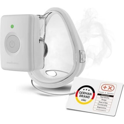 Provides fast and effective relief from colds and asthma-Medisana IN 700 Inhaler with Battery, Portable & Wireless for Hands-Free Inhalation, Nebuliser Inhaler with Mesh Technology, Inhaler with Mouthpiece & Mask for Colds, Asthma, Wireless and portable for on-the-go use-Medisana IN 700 Inhaler with Battery, Portable & Wireless for Hands-Free Inhalation, Nebuliser Inhaler with Mesh Technology, Inhaler with Mouthpiece & Mask for Colds, Asthma, Hands-free operation for comfortable therapy-Medisana IN 700 Inhaler with Battery, Portable & Wireless for Hands-Free Inhalation, Nebuliser Inhaler with Mesh Technology, Inhaler with Mouthpiece & Mask for Colds, Asthma, Suitable for adults and children-Medisana IN 700 Inhaler with Battery, Portable & Wireless for Hands-Free Inhalation, Nebuliser Inhaler with Mesh Technology, Inhaler with Mouthpiece & Mask for Colds, Asthma, Easy to clean and maintain for daily use