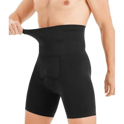 Men’s shapewear boxer shorts with high waist, seamless construction, and tummy control for shaping and comfort.