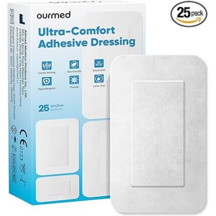 Sterile self-adhesive wound plasters 8 x 15 cm, individually wrapped, soft, breathable, and painless to remove for effective wound care.